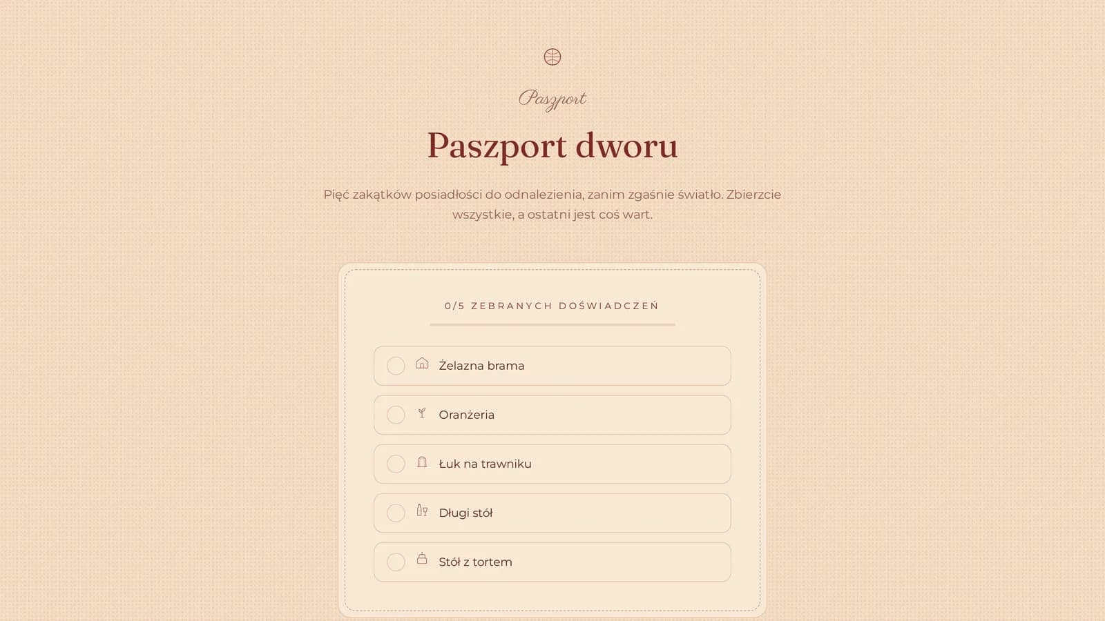 Paszport wydarzenia na telefonie: siatka przystanków z rysowanymi ikonami, część odhaczona, i ekran z odsłoniętym kodem nagrody.